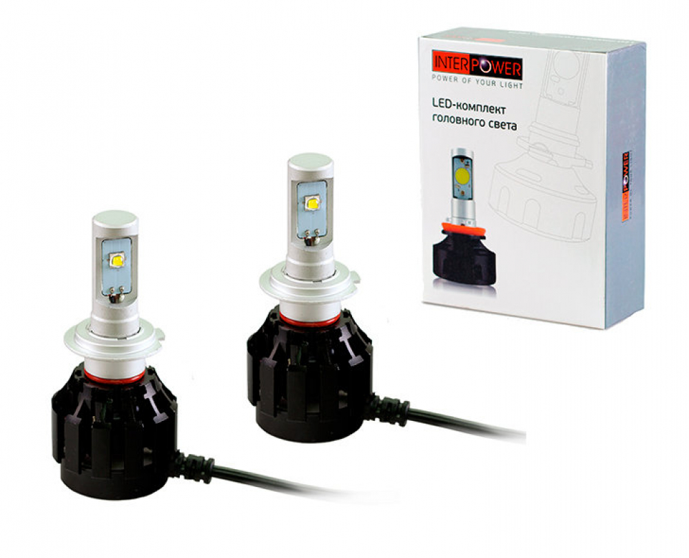 Головной свет LED-комплект Interpower H7 CREE