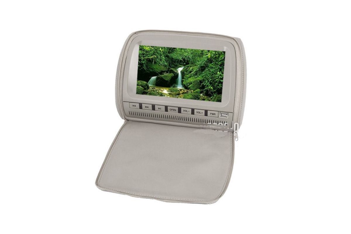 Подголовник с монит. и DVD ACV AVM609(серый)
