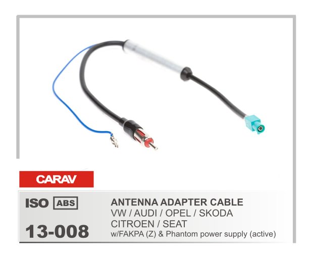 CARAV ISO 13-008 VW/AUDI/OPEL/SKODA/CITROEN/SEAT антенный адаптер