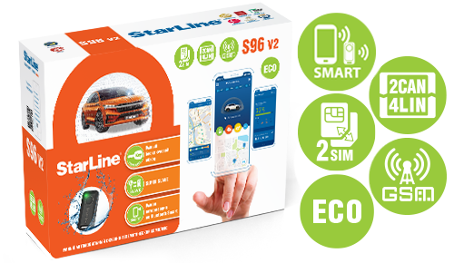 Автосигнализация STARLINE S96 BTv2 ECO GSM (2CAN+4LIN) 2SIM