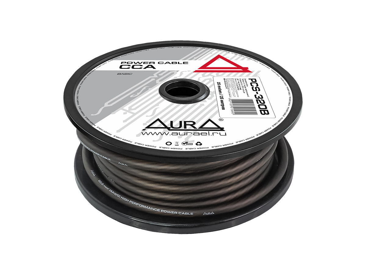 Кабель силовой AURA PCS-320B  4GA черный